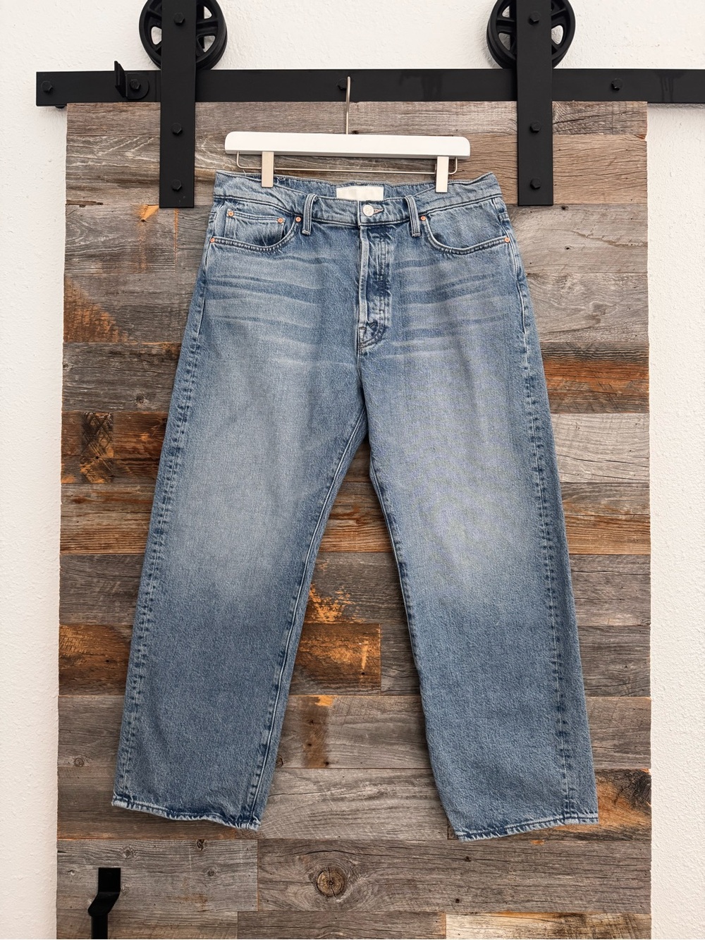 Mother Superior The Ditcher Crop Jeans in Leap at the Chance Wash
